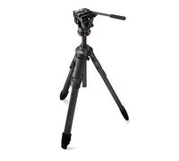 Manfrotto 500X Cabezal de Vídeo Fluido con Trípode Híbrido One, Carbono, Kit Foto & Vídeo, Carga 5kg, Columna Niveladora, Columna Horizontal 90°, Sistema Quick Release, para Cámaras DSLR & Mirrorless