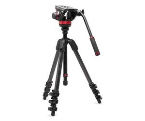 Manfrotto 502 cabeza de vídeo fluida plana c. 055 trípode de fibra de carbono para vídeo