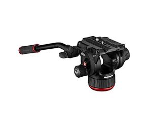 Manfrotto 504X Fluid Video Head with Flat Base, Lightweight and Compact Aluminium Video Head, New Fluid Technology, 4 Steps Counterbalance System, Videographer, Payload lbs