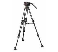 Manfrotto, Cabezal de Vídeo Fluido 509 con Trípode Fast Twin 645 de Aluminio, Kit Profesional para DSLR, Reflex, Cámara Digital, Cámara de Vídeo, Videógrafos, Carga Máxima 13 kg