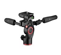 Manfrotto Befree - Cabezal para trípode con cámara de 3 vías, de aluminio, carga útil de 6 kg, para viajes, con asas plegables, sistema de arrastre fluido, para fotografía y vídeo (MH01HY-3WUS), negro