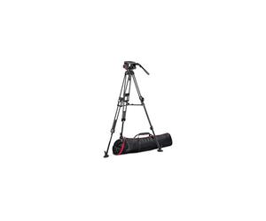 Manfrotto, Cabezal de Vídeo Fluido 509 con Trípode Fast Twin 645 de Aluminio, Kit Profesional para DSLR, Reflex, Cámara Digital, Cámara de Vídeo, Videógrafos, Carga Máxima 13 kg