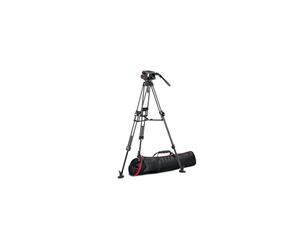 Manfrotto, Cabezal de Vídeo Fluido 509 con Trípode Fast Twin 645 de Carbono, Kit Profesional para DSLR, Reflex, Cámara Digital, Cámara de Vídeo, Videógrafos, Carga Máxima 13 kg