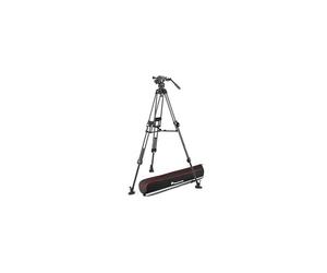 Manfrotto, Cabezal de Vídeo Fluido Nitrotech 608 con Trípode Fast Twin 645 de Carbono, Kit Profesional para DSLR, Reflex, Cámara Digital, Cámara de Vídeo, Videógrafos, Carga Máxima 14 kg