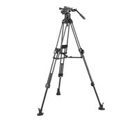 Manfrotto, Cabezal de Vídeo Fluido Nitrotech 612 con Trípode Fast Twin 645 de Carbono, Kit Profesional para DSLR, Reflex, Cámara Digital, Cámara de Vídeo, Videógrafos, Carga Máxima 18 kg