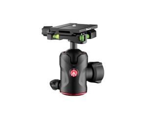 Manfrotto Compact Ball Head 496 con Placa de Liberación Rápida MSQ6PL, Cabeza de Bola Fluida para Trípode, Estabilizadores de Cámara, Controles Remotos, Equipo de Fotografía
