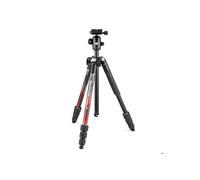 Manfrotto Element MII Aluminio Rojo - Trípode de viaje de aluminio, carga máxima 8 kg, rótula de bola de aluminio (Categoría: