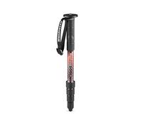 Manfrotto Element MII MMELMIIA5RD - Monopie Ligero de Viaje en Aluminio 5 Secciones, Rojo, con Muñequera, Mango de Goma, Bloqueos por Torsión, Carga 16 kg, para Cámara Compacta, Sin Espejo, DSLR