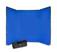 Manfrotto Chroma Key FX MLBG4301KB - Kit de fondo de 4 x 2,9 m, color azul, gran área de trabajo, configuración ultrarrápida, kit reutilizable, para sesiones de localización, bolsa de transporte