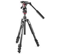 Manfrotto Befree Live, Trípode de Viaje con Cabezal para Videocámara y Cierre de Palanca, Trípode de Aluminio para DSLR, sin Espejo, Cámaras Reflex, Videocámaras y Accesorios de Video