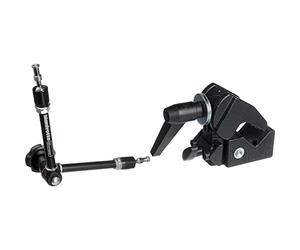 Manfrotto Magic Arm - Brazo de fricción Variable + Superclamp 035 - Sistema de fijación para trípode, Negro
