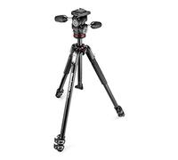 Manfrotto MK190X3-3W Kit Trípode de Aluminio de 3 Secciones con Cabezal Fluido de 3 Vías - Trípode Foto/Vídeo para Cámaras Réflex y sin Espejo, Negro/Antracita