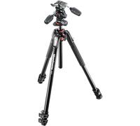 Manfrotto Kit Trípode 190XPRO de Aluminio de 3 Secciones con Cabezal de 3 Vías - Trípode Profesional para Cámara Réflex y sin Espejo, con Accesorios de Fotografía