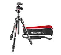 Manfrotto MKBFRTC4GT-BHUS Befree - Trípode de viaje avanzado, bloqueo giratorio con cabeza esférica para Canon, Nikon, Sony, DSLR, CSC, sin espejo, hasta 10 kg, ligero con bolsa de trípode, carbono, negro, negro y plateado