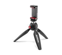 Manfrotto MKPIXICLMII-BK, Mini trípode con Abrazadera Universal para Smartphone, Fabricado en Italia, para iPhone con o sin Funda, CSC, vlogging, videografía, Color Negro