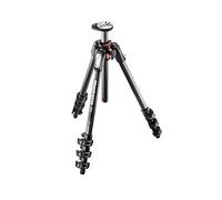 Manfrotto MT190CXPRO3 Trípode Fotográfico en Fibre de Carbono de 4 Secciones con Columna Central Orientable a 90° - Trípode Profesional para Cámaras Réflex y sin Espejo, Color Negro/Antracita