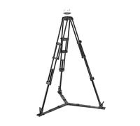 Manfrotto MVTTWINGA - Trípode de Vídeo de Pata Doble en Aluminio con Estabilizador a RAS de Suelo, Adaptador semiesférico de 100 mm a 75 mm, Pies Dobles con Clavos