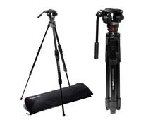 Manfrotto ONE Video con Rótula Fluida 502X, Trípode de Aluminio | Carga 8 kg, Nivelación, Liberación Rápida y Rótula Fluida para Mirrorless y Videocámaras Compactas