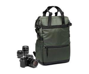 Manfrotto Street Shopper Bag, Bolsa de Cintura para Cámara sin Espejo, Mochila Convertible para Fotografía con Soporte para Trípode, Accesorios de Fotografía para Creadores de Contenidos, Color Verde