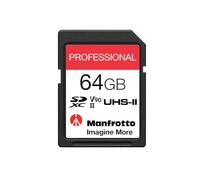 Manfrotto Tarjeta de Memoria Profesional SDXC de 64GB, UHS-II, V90, U3 280 MB/s Lectura, 250MB/s Escritura, Tarjeta de Memoria para Cámaras Digitales Reflex y de Video, para Imágenes