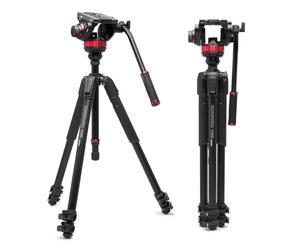 MANFROTTO Trépied vidéo en Aluminium Avec rotule fluide à Base Plate Type 5