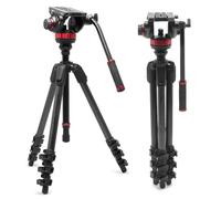 MANFROTTO Trépied vidéo en Carbone Avec rotule fluide à Base Plate Type 502