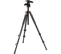 Manfrotto Trípode 055XPRO de Aluminio de 3 Secciones con Cabeza de 3 Vías, Kit de Accesorios de Fotografía Profesional, Trípode de Cámara con Cabezal