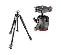 Manfrotto Trípode de aluminio de 3 secciones 190X con cabeza de bola de magnesio XPRO y placa de liberación rápida MSQ6PL