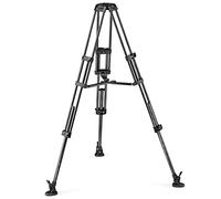 Manfrotto Trípode de video de fibra de carbono de doble pierna con esparcidor de nivel medio, cuenco de 100/75 mm