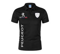 Manga Corta Deporte PoloT-Shirt P-eugeot, Po.lo Camiseta De Tenis De Ajuste Delgado, Camisetas De Equipación Transpirables Absorbentes, Verano(Black,L)