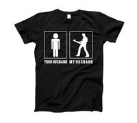 Manga Corta Duradero tee Bajista Tu Marido Mi Marido Cómodo Mangas Cortas para Hombre para Gimnasio Moda Correr S