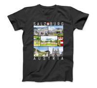 Manga corta Salzburgo Austria Mozart Short Sleeve T Shirt Deporte M | Básica Manga corte regular Camiseta Hombre para Casual Gym diario