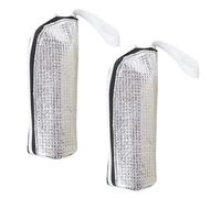Manga de aislador de botella de agua: 2 piezas cubiertas aisladas para la retención de temperatura, diseño con revestimiento de aluminio y correa colgable, soporte embotellado para mantener las bebida