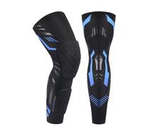 Manga de Compresión de Pierna Completa Rodillera acolchada anticolisión, rodillera de compresión, mangas largas for deportes, baloncesto, fútbol, voleibol, rodilleras, espinillera(Black Blue-2Pcs,M)