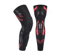 Manga de Compresión de Pierna Completa Rodillera acolchada anticolisión, rodillera de compresión, mangas largas for deportes, baloncesto, fútbol, voleibol, rodilleras, espinillera(Black Red-2Pcs,XL)
