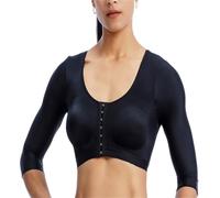 Manga de compresión para el brazo para mujer, para cierre frontal, faja moldeadora, corrector de postura, cirugía, mangas de compresión, Negro, XXL