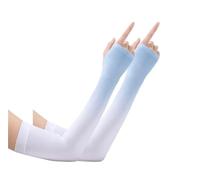 Manga de Verano, UPF 50+ Ice Cooling Arm Sleeves 2 Pairs Fingerless Multicolor Summer Riding Ion(BLU)