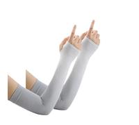 Manga de Verano, UPF 50+ Ice Cooling Arm Sleeves 2 Pairs Fingerless Multicolor Summer Riding Ion(Grijs)