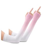 Manga de Verano, UPF 50+ Ice Cooling Arm Sleeves 2 Pairs Fingerless Multicolor Summer Riding Ion(Roze)