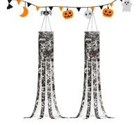 Manga De Viento Halloween 2 Piezas Gran Cartel Decorativo De Manga Viento | Bandera de Halloween para exterior Para Jardín, Entrada Principal, Balcón, Patio, Terraza, Garaje, Pared, C