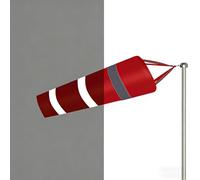 Manga de Viento Manga de Viento con Bandas Reflectantes, Poste de Acero Inoxidable Desmontable Giratorio de 360° con Veletas, Indicador de Dirección del Viento(Red,L 0.8m/2.6ft)