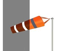 Manga de Viento Manga de Viento con Bandas Reflectantes, Poste de Acero Inoxidable Desmontable Giratorio de 360° con Veletas, Indicador de Dirección del Viento(Orange,L 1.5m/4.9ft)