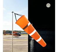 Manga de Viento Manga de Viento Giratoria y Mástil de Acero Inoxidable, Indicadores de Dirección del Viento para Aviones en Tierra, Veleta de Alta Visibilidad para Veleros(80 cm (31.5"))