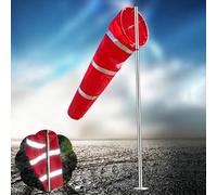 Manga de Viento Manga de Viento Impermeable para Indicar La Dirección del Viento, Mástil de Veleta de Acero Inoxidable, Bandera Indicadora de Dirección del Viento para Jardín(2.1 m pole)