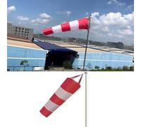 Manga de Viento Mangas de Viento para Exterior Uso Pesado, Indicador de Veleta para Granja/Fábrica, Poste Desmontable de 2m para Manga de Viento con Veletas(Red,L 1.5m/4.9ft)