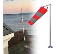 Manga de Viento Mangas de Viento para Exterior y Uso Pesado, Indicadores de Dirección del Viento con Banda Reflectante, Mangas Colgantes para Aviación, Marina(Red,L 2m/6.6ft)