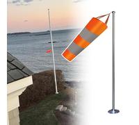 Manga de Viento Mangas de Viento para Exterior y Uso Pesado, Indicadores de Dirección del Viento con Banda Reflectante, Mangas Colgantes para Aviación, Marina(Orange,L 0.8m/2.6ft)