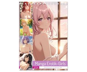 Manga Erotik-Girls - Sexy Kurven im Anime-Stil (Tischkalender 2026 DIN A5 hoch), CALVENDO Monatskalender: Erotische Manga Mädchen mit nackten Brüsten als sexy Cartoon-Bilder