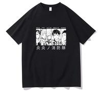 Manga Fire Force New Shinra Kusakabe and Arthur Boyle Wait Tshirt Anime Fire Brigade of Flames tee Round Neck Unisex Tops Men's 100% Cotton Short-Sleeve T-Shirts M