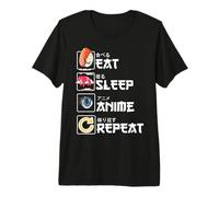 Manga Japonés Kawaiano - Cute Eat Sleep Anime Repeat Camiseta Premium